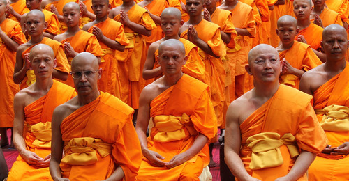 Monks at the Dhammakaya Temple